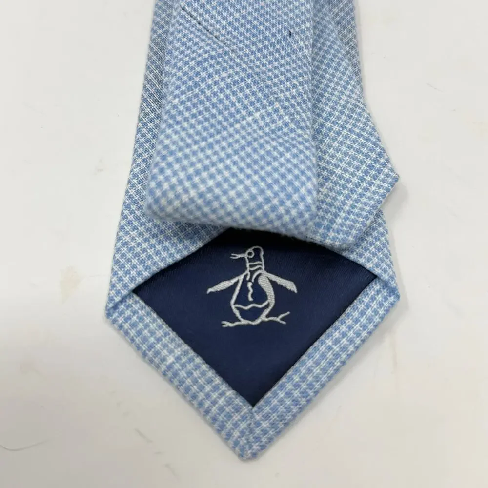 Original Penguin by Munsingwear Light Blue Houndstooth Necktie Slim Tie NWT